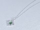 Green Garnet(Tsavorite)_0.48ct-Diamond_0.04ct-K18WG Necklace【Reina-レイナ】
