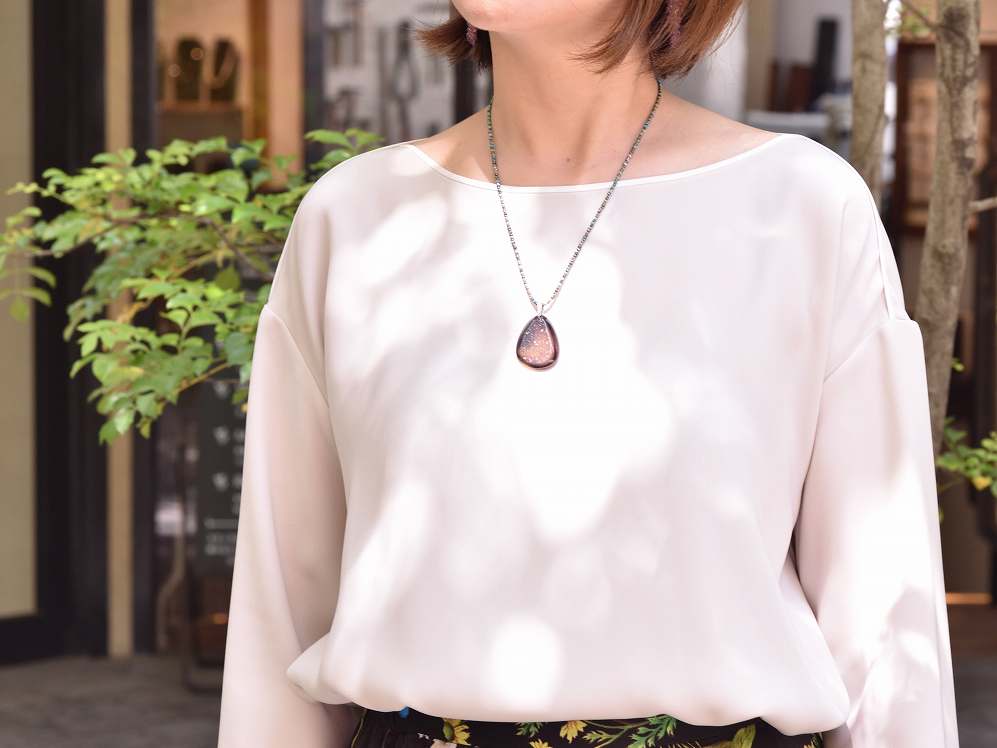 Druzy Agate/diamond_0.08ct/pt900 Pendant top 【Soro/ソロ】