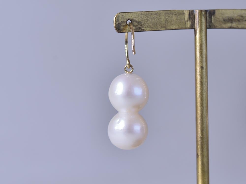 Freshwater Twin Pearl / K18YG Hook Pierce【The Pearl/ザ・パール】