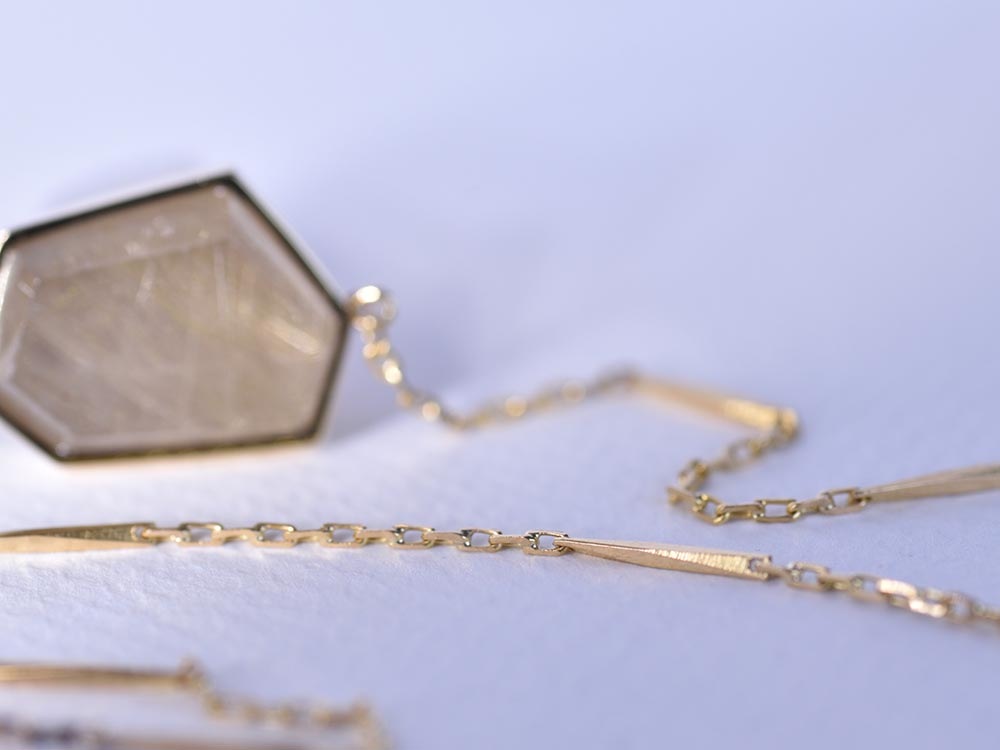 Rutilated Quartz / K18YG Necklace【stiria/スティーリア】