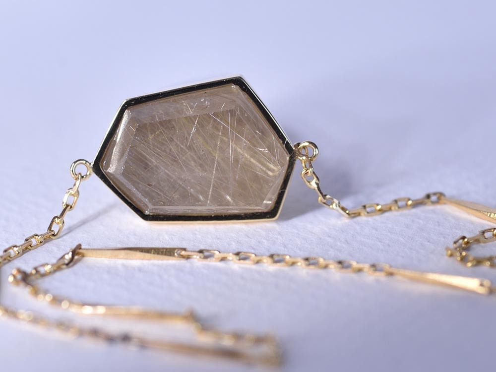 Rutilated Quartz / K18YG Necklace【stiria/スティーリア】