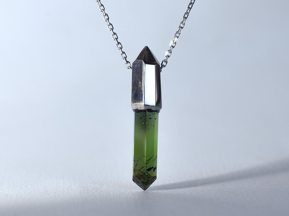Green Tourmaline / SV925 Necklace【stiria/スティーリア】