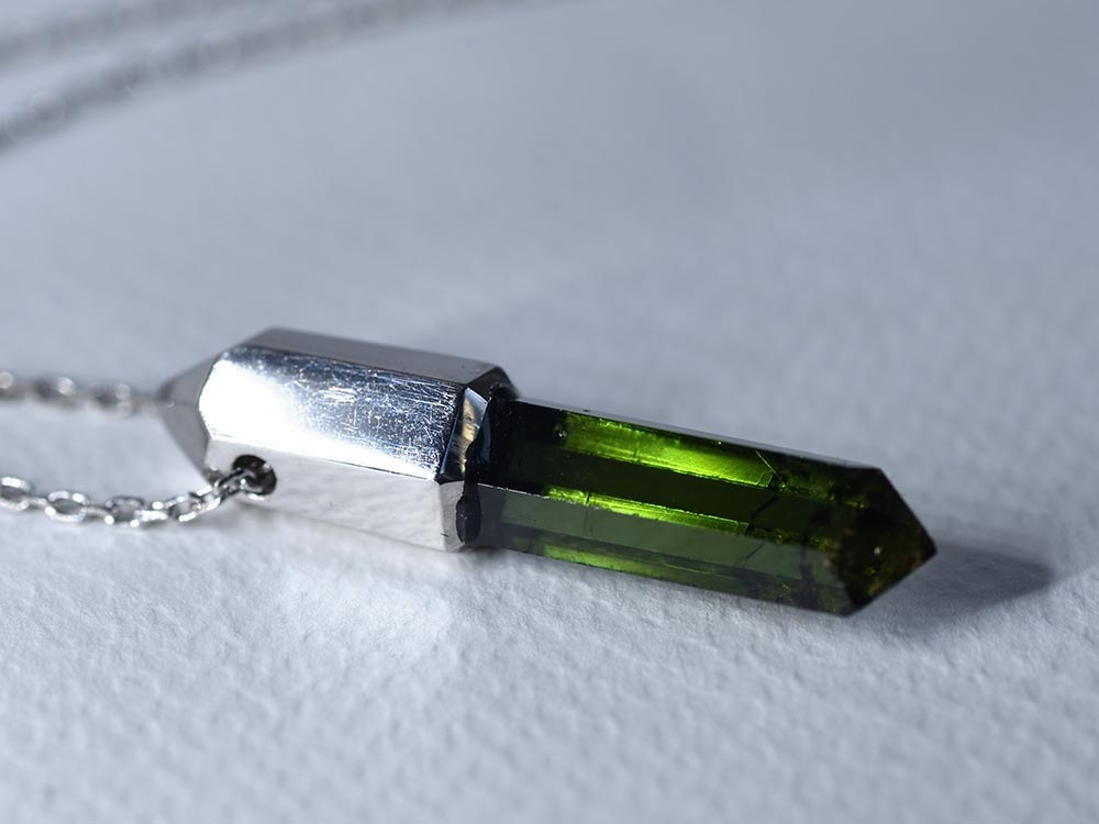 Green Tourmaline / SV925 Necklace【stiria/スティーリア】