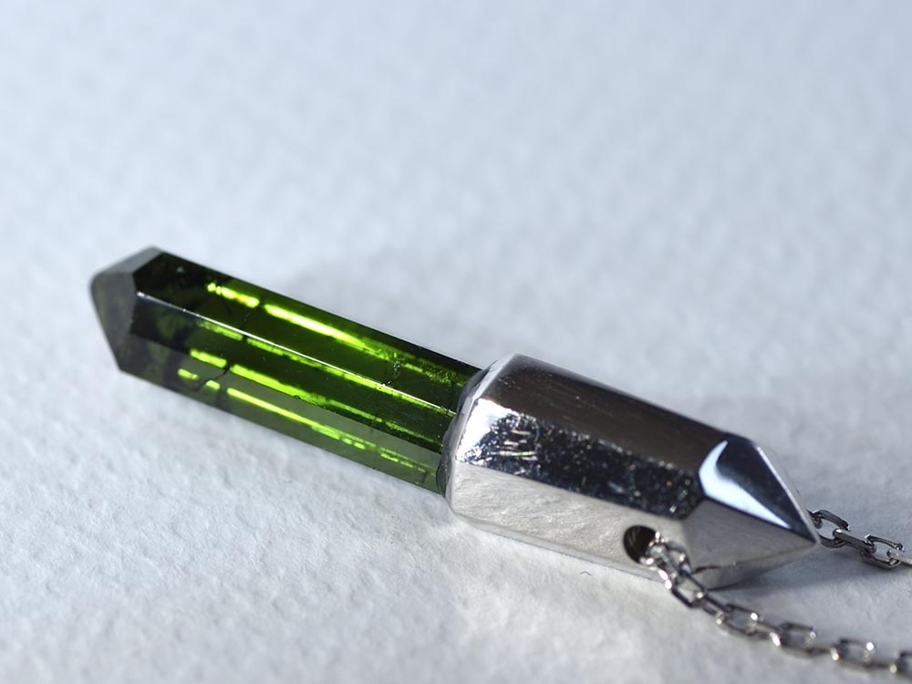Green Tourmaline / SV925 Necklace【stiria/スティーリア】