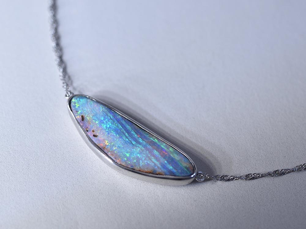 Boulder Opal / Pt900 Necklace【Basico/バージコ】