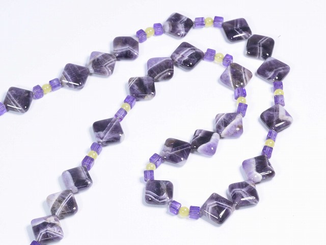 Amethyst×Yellow Agate Necklace 【opera necklace】