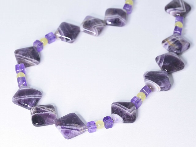 Amethyst×Yellow Agate Necklace 【opera necklace】