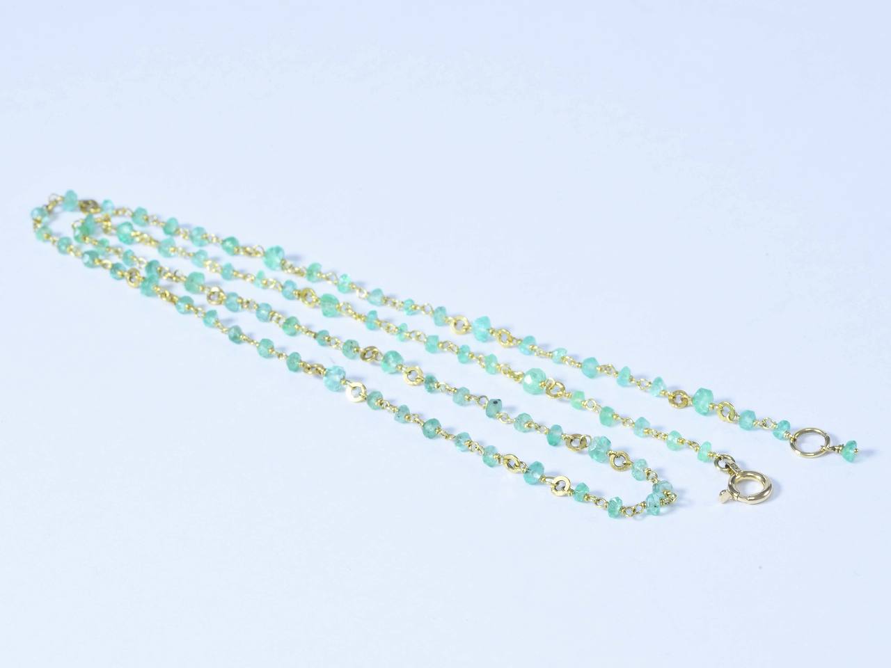 Emerald_vintage beads/K18YG 【princess necklace】