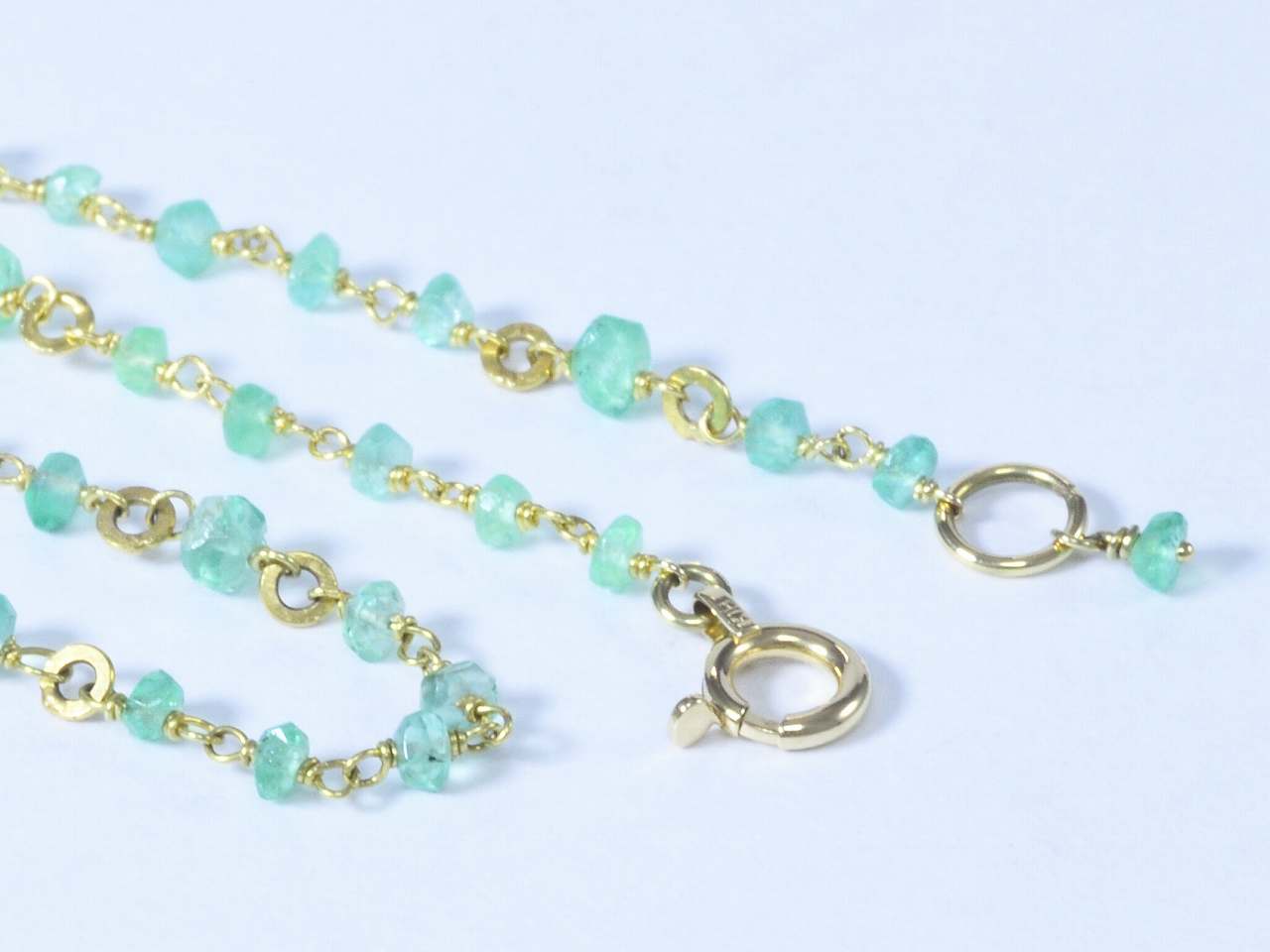 Emerald_vintage beads/K18YG 【princess necklace】