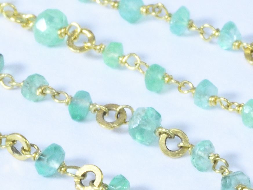 Emerald_vintage beads/K18YG 【princess necklace】