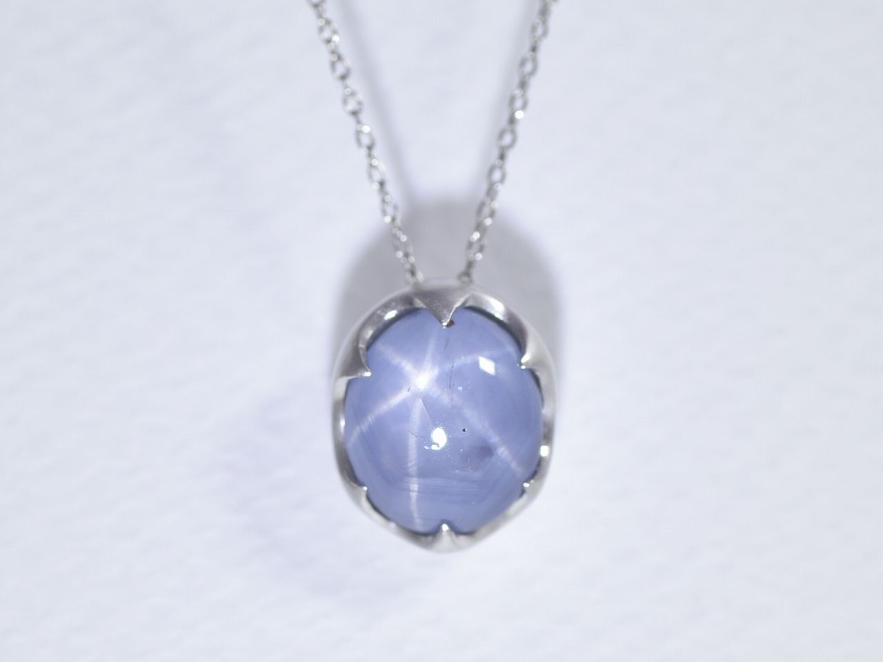 Star Sapphire_4.87ct/pt900 Necklace 【Cupola/クーポラ】