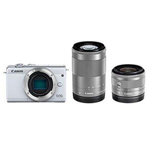 EOS M200 ダブルズームキット [ホワイト] 新品 【訳あり品-箱に傷・凹みあり】