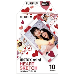FUJIFILM チェキ　インスタントフィルム　カラー instax mini HEART SKETCH(ハートスケッチ)  1パック(10枚入) 新品 ネコポス便・日時指定不可