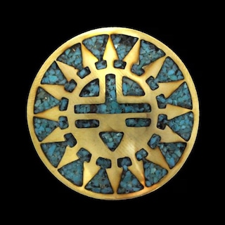 真鍮製 / コンチョ / サンフェイス / インレイ / 32mm [30%OFF]