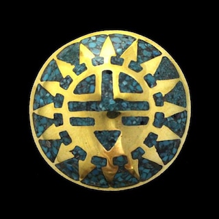 真鍮製 / コンチョ / サンフェイス / インレイ / ハイドーム / 30mm [30%OFF]