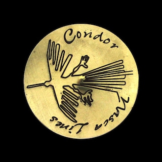 真鍮製 / コンチョ / ナスカ地上絵 / コンドル / 直径34mm [30%OFF]