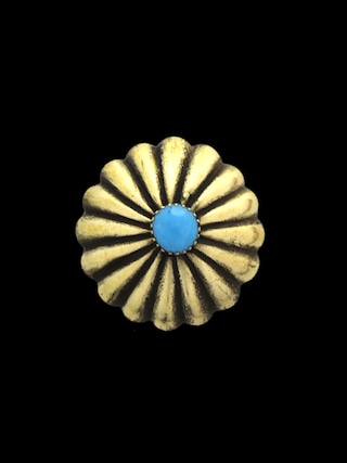 真鍮製 / コンチョ / ブルーターコイズ / ネイティブ / 23mm [30%OFF]
