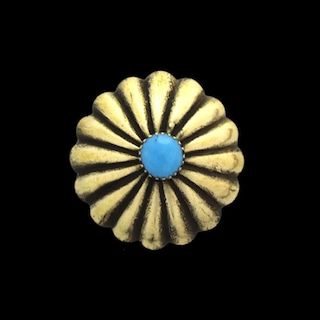 真鍮製 / コンチョ / ブルーターコイズ / ネイティブ / 23mm [30%OFF]