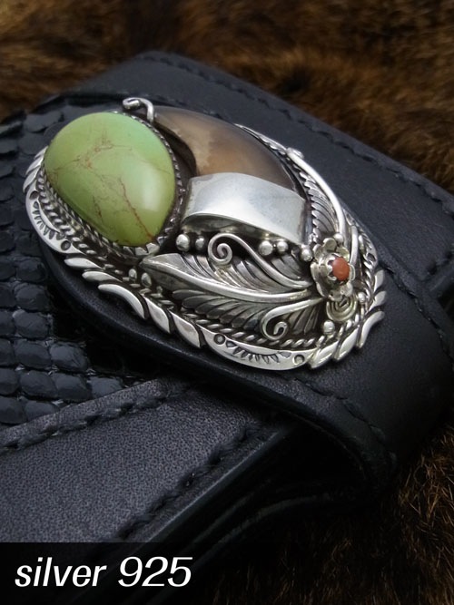 銀製 / コンチョ / グリーンターコイズ / 熊の爪 [silver]