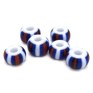 アフリカンビーズ / 外径5.5mm / 内径1.5mm (青)