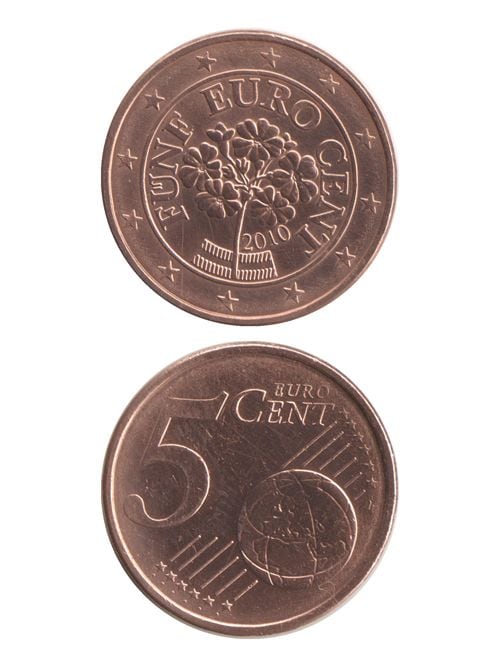 レザークラフト金具のコイン / オーストリア / ユーロ / 5セント / 21mm