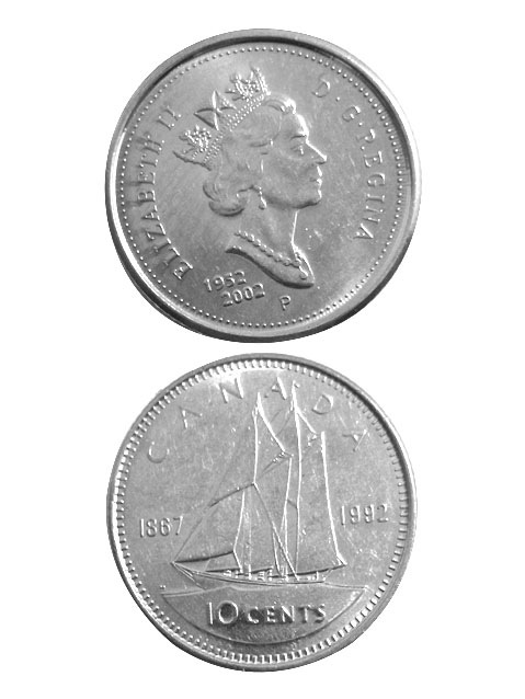 コイン / カナダ / エリザベス女王中期 / 10セント / 18mm