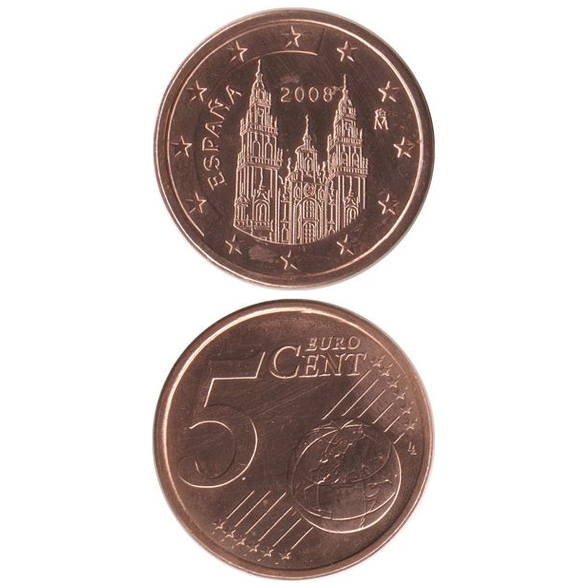 レザークラフト金具のコイン / スペイン / ユーロ / 5セント / 21mm