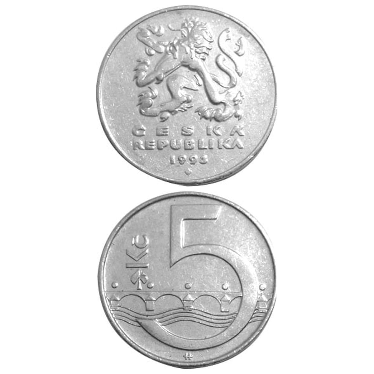 レザークラフト金具のコイン / チェコスロバキア / 5コルナ / 23mm