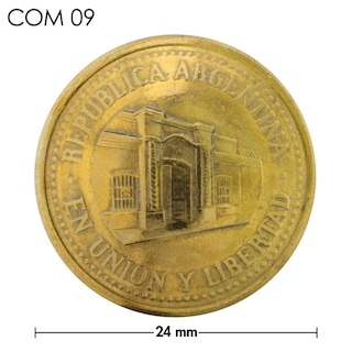 コンチョ / アルゼンチン / 50センタボ / 建物 / 真鍮色 / 24mm [30%OFF]