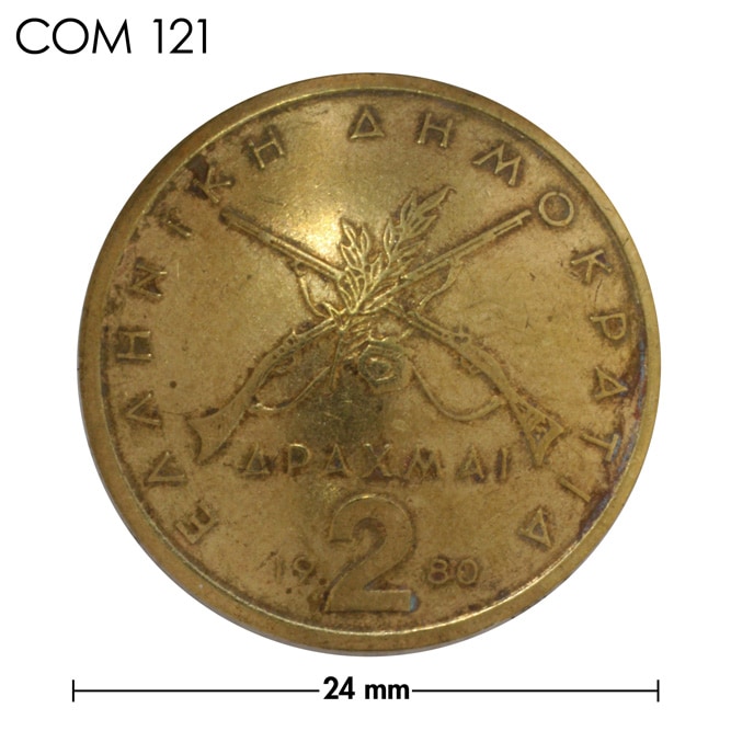 コンチョ / ギリシャ / 2ドラクマ / 紋章 / 真鍮色 / 24mm [30%OFF]