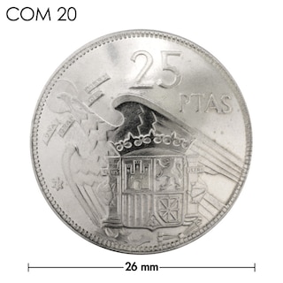 コンチョ / スペイン / 25ペセタ / 紋章 / 銀色 / 26mm [30%OFF]