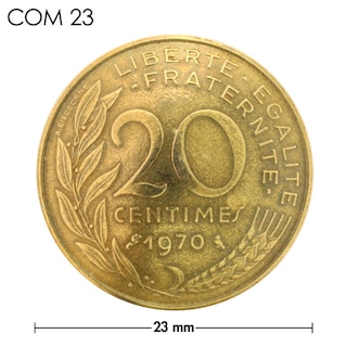 コンチョ / フランス / 20サンチーム / 植物 / 真鍮色 / 23mm