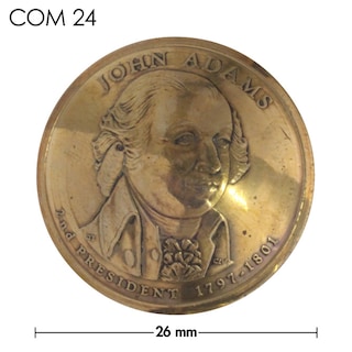 コンチョ / アメリカ / 1ドル / JOHN / ADAMS / 真鍮色 / 26mm