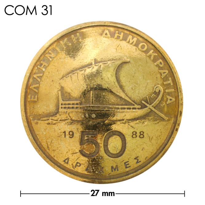 コンチョ / ギリシャ / 50ドラクマ / 船 / 真鍮色 / 27mm [30%OFF]
