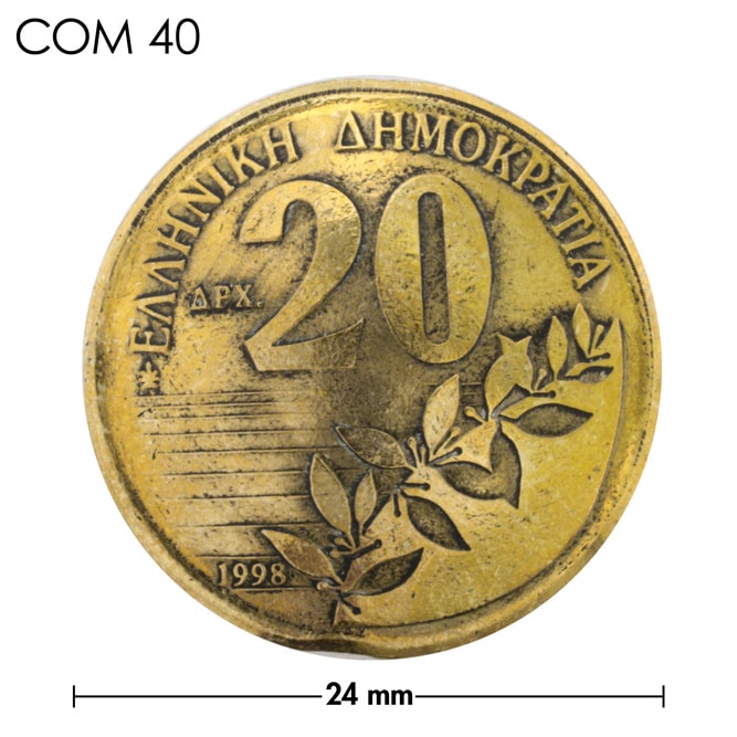 コンチョ / ギリシャ / 20ドラクア / 植物 / 真鍮色 / 24mm [30%OFF]
