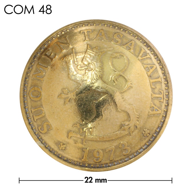 コンチョ / フィンランド / 20ペニア / ライオン / 真鍮色 / 22mm [30%OFF]