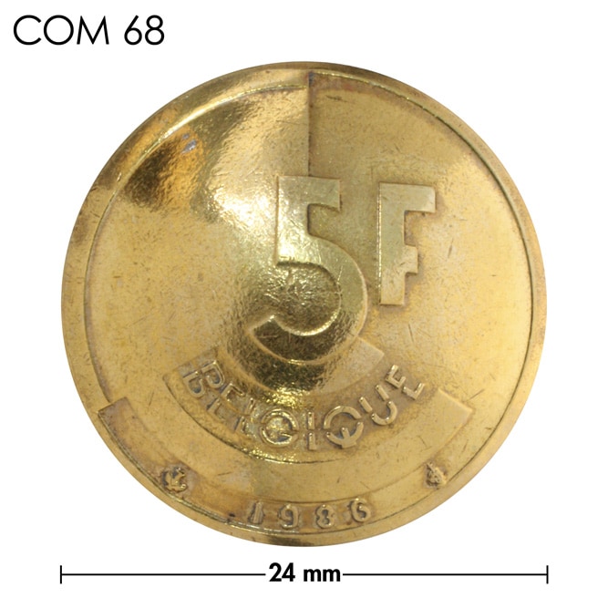 コンチョ / ベルギー / 5フラン / 文字 / 真鍮色 / 24mm [30%OFF]