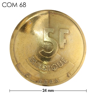 コンチョ / ベルギー / 5フラン / 文字 / 真鍮色 / 24mm [30%OFF]
