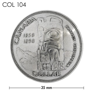 銀貨 / コンチョ / カナダ / DOLLAR / トーテムポール / 銀色 / 35mm [10%OFF]