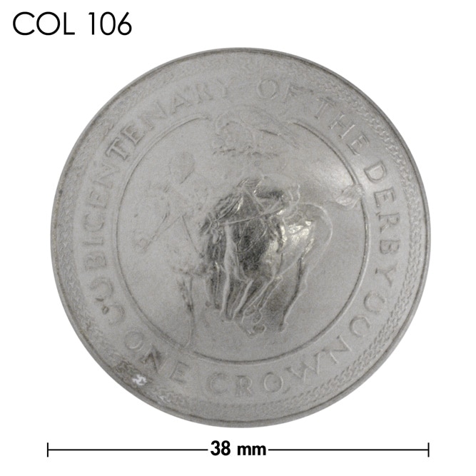 コンチョ / マン島 / 1クラウン / 乗馬 / 銀色 / 38mm [30%OFF]