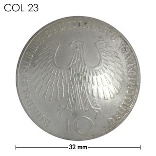 銀貨 / コンチョ / ドイツ / 10マルク / 1972年記念 / 銀色 / 32mm