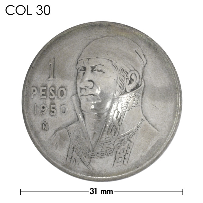 コンチョ / メキシコ / 1ペソ / モレロス / 銀色 / 31mm [30%OFF]