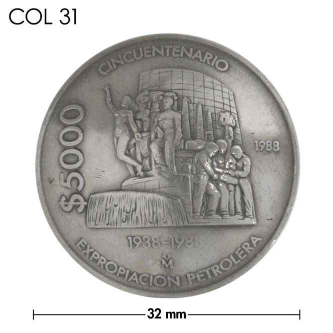 コンチョ / メキシコ / 5000ペソ / 銀色 / 32mm [30%OFF]