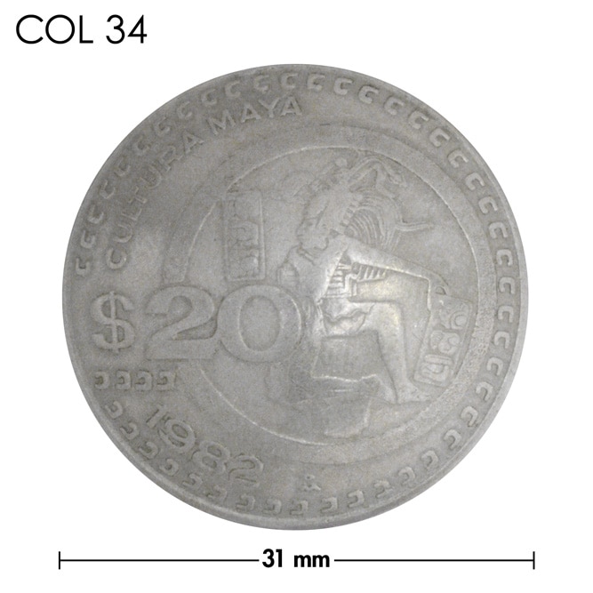 コンチョ / メキシコ / ＄20 / 人物 / 銀色 / 31mm [30%OFF]