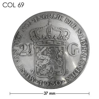 銀貨 / コンチョ / オランダ / 2＆1/2ギルダー / 王冠 / 銀色 / 37mm