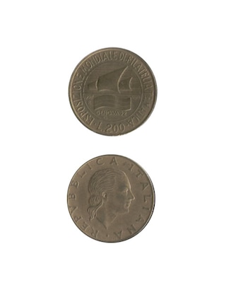 コイン / イタリア / 200リラ / 記念貨 / ジェノバ切手博覧会 / VF (美品) / 23.5mm [30%OFF]