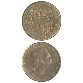 コイン / イタリア / 200リラ / 記念貨 / 空軍70周年 / XF (極美) / 23.5mm [39%OFF]