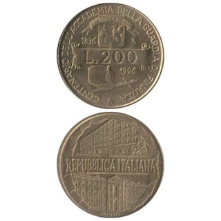 コイン / イタリア / 200リラ / 記念貨 / 税関教育施設100周年 / XF (極美) / 23.5mm [39%OFF]