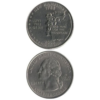 コイン / アメリカ / 25セント / 記念貨 / 州別コイン / ニューハンプシャー州 / VF (美品) / 24mm [39%OFF]