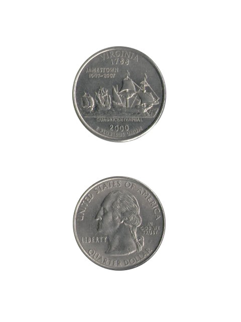 コイン / アメリカ / 25セント / 記念貨 / 州別コイン / バージニア州 / VF (美品) / 24mm [20%OFF]